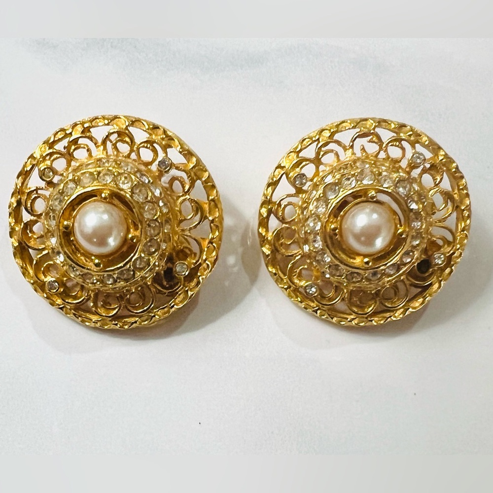 Heidi Daus CLIP For Jim Walters 1980s large vintage Earrings EUC